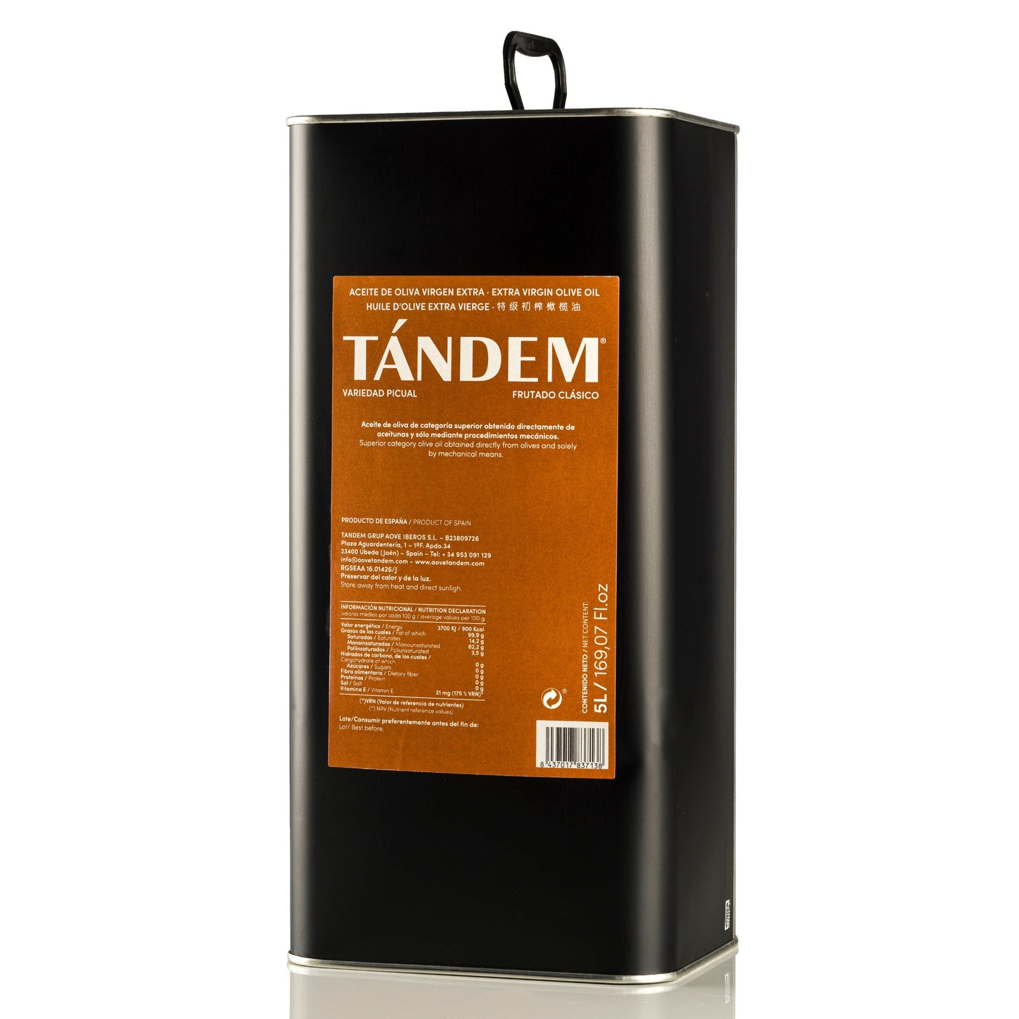 Aceite de Oliva 2025/26 Virgen Extra Superior Tándem Reserva Familiar Envero 5L